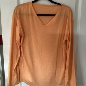 Orange v-neck tee